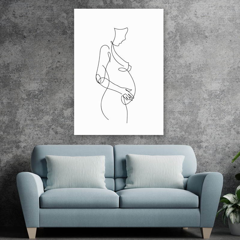 Πίνακας σε καμβά Line Art Pregnancy